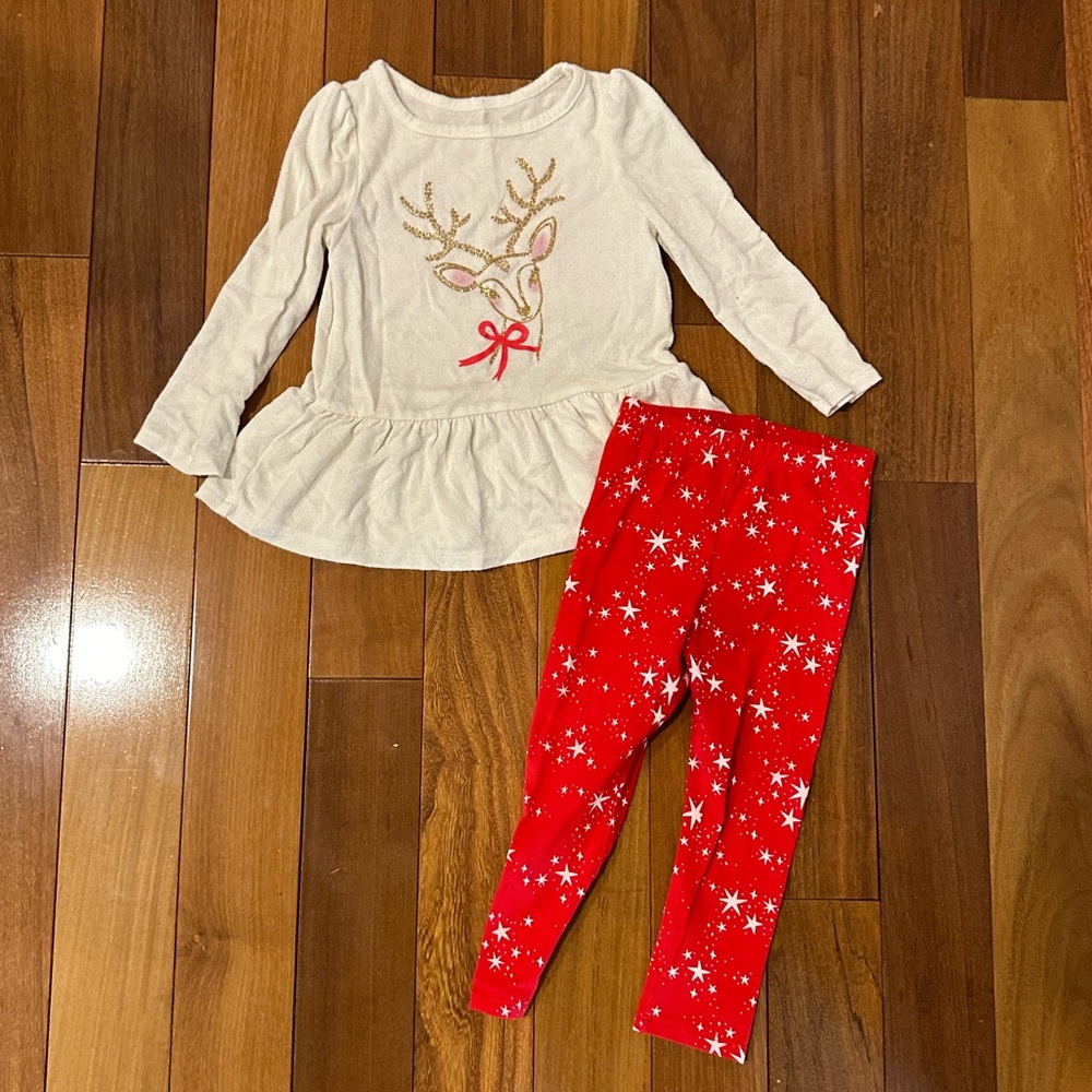 Toddler girl 2 piece Christmas set size 2T